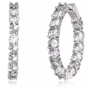RACHEL GLAUBER Rg 14k Gold Plated Cubic Zirconia Hoop Earrings